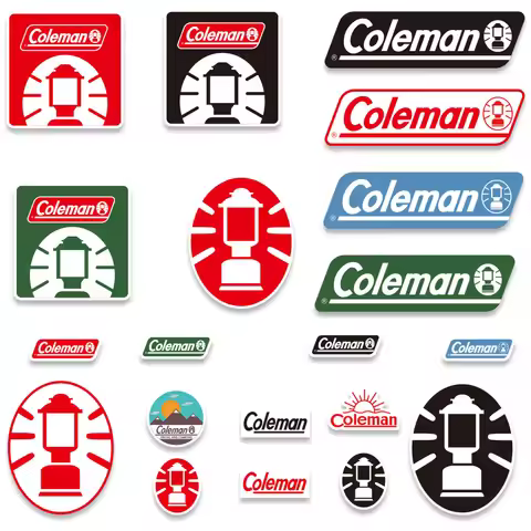 20Pcs Coleman Stickers for Notebook Stationery Vintage Sticker Scrapbooking Material Aesthetic Craft