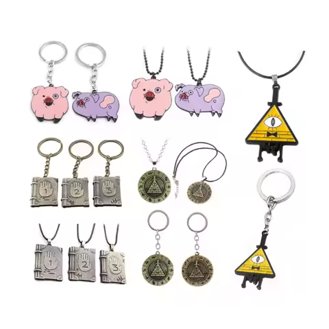 Anime Gravity Falls Keychain Dipper's Bill Cipher Pendant Key Chain for Women Men Keyring Jewelry