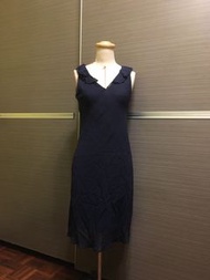 全新美國品牌RALPH LAUREN 深藍色人造絲連身洋裝   夏