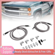 1qipin.my Transmission Cooler Line Kit 6AN 70 Inch Fluid Oil Hose Stainless Steel PTFE Woven Replace