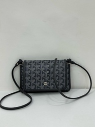 👜GOYARD Black Monogram Wallet on Chain Code of year 2021 黑花 WOC信封包手拿包斜挎包 21年編碼