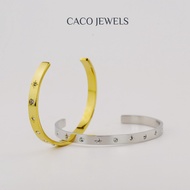 CACO 18K Gold Plated Diamond Zirconia "Crystal" Bangle
