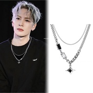 Jackson Wang Necklace Star Butterfly Cross Rapper Hip Hop Necklaces Man Woman Couple Fashion Accesso