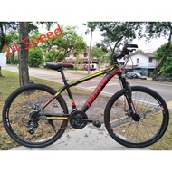 TREKING 24 Speed 26 Inch MTB Mountain Bike Bicycle Disc Brake Double Wall RIM