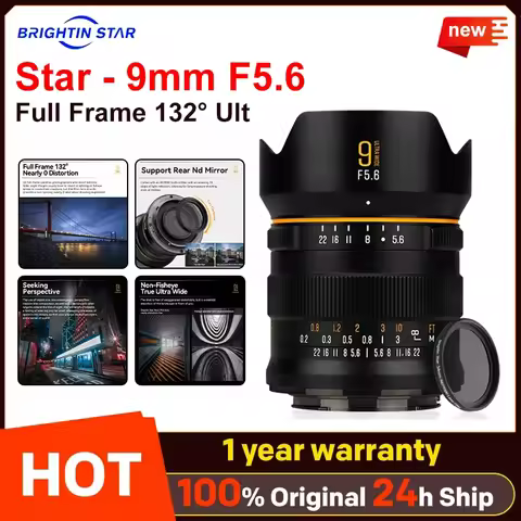 Brightin star 9mm F5.6 Full Frame Large Aperture Wide Angle Fisheye Mirrorless Camera Lens for Nikon