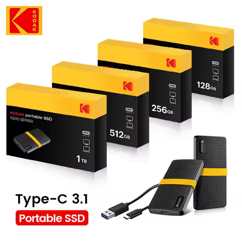 KODAK USB3.1 SSD 1TB External Hard Drive 128/256/512GB Solid state Mini SD High Speed Transmission S