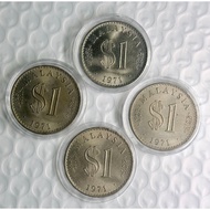 Old coin Malaysia RM1 Parliament Year 1971 One Dollar Syiling