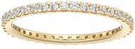 Platinum or Gold Plated Sterling Silver All-Around Band Ring set with Round Infinite Elements Cubic 