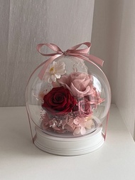 永生玫瑰花玻璃圓球鐘罩夜燈拍拍感應燈