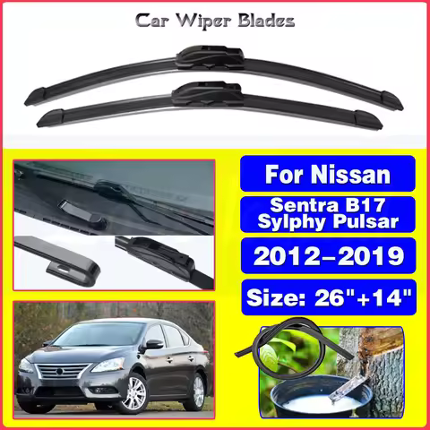For Nissan Sentra B17 2012-2019 Sylphy Pulsar Car Front Wiper Blades Windscreen Windshield Brushes A