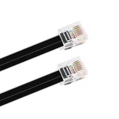RJ11 RJ12 6P6C Data Cable, Male to Male Modular Data Cord Straight Wiring Pinout Telephone Handset V