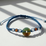 冰種黃加綠翡翠平安扣編織手鍊 | 天然A貨翡翠 | 送禮