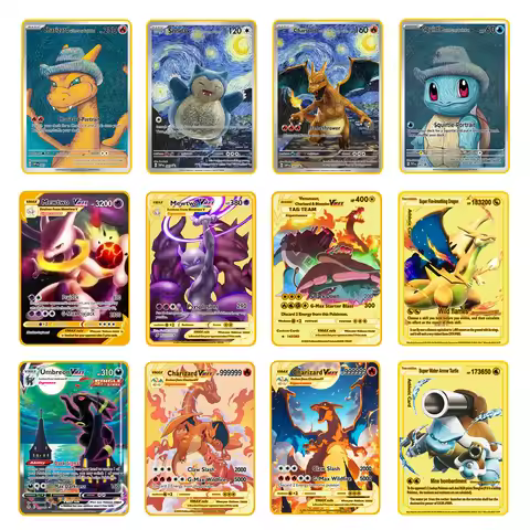 New Metal Card 10000 Points Arceus Charizard Super Card Golden English Mewtwo Vmax GX EX Christmas g