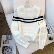 cute knitwear knitwear woman baggy knitwear woman plus size Sweater - Korean-Style White Off-Shoulde