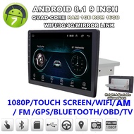 9" Single Din Android 8.1 Car Stereo Radio GPS Navigation WiFi Quad-Core 1G+16G