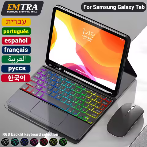 Backlit Samsung tablet keyboard For Samsung Galaxy Tab A8 10.5 A7 S6 Lite Tablet Cover For Samsung T