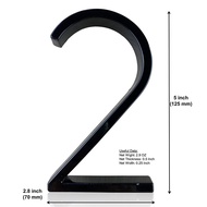 127mm 5" Modern House Number Address Number Door Digits Zinc Alloy Black #0-9 3D Plaque Address Sign