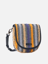 Fluffy Stripe Silk Chenille Sling Bag