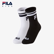 FILA CORE   Boy's Middle Socks 2-Pack (Black and White)