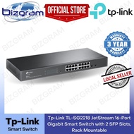 Tp-Link TL-SG2218 JetStream 16-Port Gigabit Smart Switch with 2 SFP Slots, Rack Mountable (3-Yrs SG Wty)