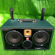 LOA KARAOKE XÁCH TAY JBL BASS 20CM THÙNG GỖ BỌC DA KẾT NỐI BLUETOOTH TẶNG KÈM 2 MICRO CAO CẤP