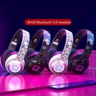 58B New BH10 Printed version wireless Bluetooth 5.0 headset HiFi stereo music foldable LED car UmK