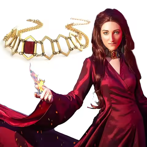 Vintage A Song of Ice and Fire Necklace Pendant Melisandre Ruby Priestess Cosplay Props Necklace Wom