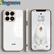 Jingsanc Ốp Mạ Cho Honor X8A Vỏ Điện Thoại Ốp Cạnh Thẳng Hai Mặt Chống Sốc Sang Trọng Nhựa TPU Mềm Ố