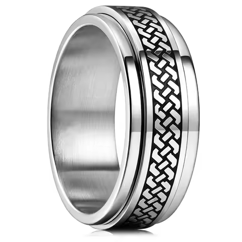 Fashion Men Stainless Steel Anxiety Fidget Spinner Rings Viking Infinity Intertwined Celtic Knot Rin