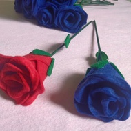 bunga mawar flanel - biru muda