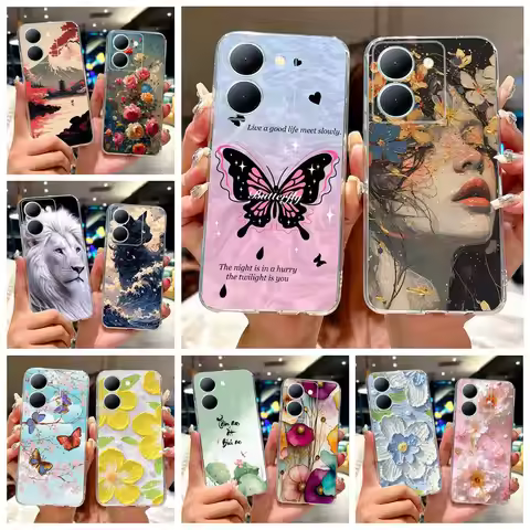 For Vivo Y27s Case Vivo Y27 5G V2302 V2322 New Painted Cover Soft Silicone Phone Case For Vivo Y36 V