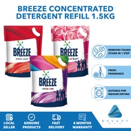 Breeze Concentrated Detergent - Fragrance of Comfort, Power Clean, Colour Care, Refill 1.5kg