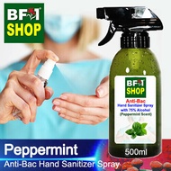 Anti Bacterial Hand Sanitizer Spray with 75% Alcohol - mint - Peppermint Anti Bacterial Hand Sanitizer Spray - 500ml