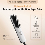 Japan AKIRA New Mini Portable Ceramic Negative ion Straightener Comb Straightening Beard Brush for W