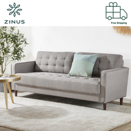 Zinus Benton Mid-Century Fabric Upholstered Sofa Grey 3 Seater