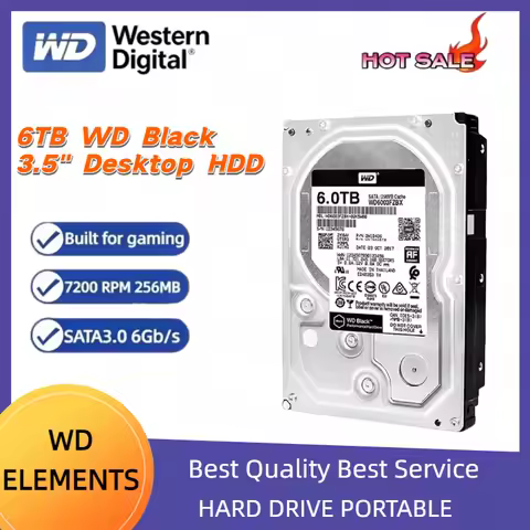 WD Black Gaming Hard Drive 6TB (WD6004FZBX) – 7200 RPM, 256MB Cache, 3.5" SATA 6Gb/s Desktop HDD, Ul