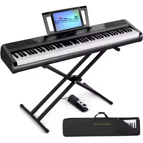 Digital Piano 88 Key Weighted with Stand, 88 Key Semi Weighted Keyboard Piano , Electric Piano Keybo