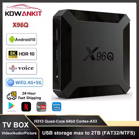 X96Q Android10 TV Box Allwinner H313 Quad Core 4K Smart TV BOX 4GB32GB Wifi Youtube Netflix MultiLan