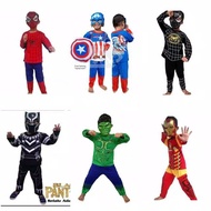 Superhero Avanger Children's Costume 2-10 Years Old/Spiderman Clothes/Captain America/Venom/Hulk