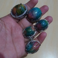 Cincin Batu Akik Pancawarna Rubah Sukabumi