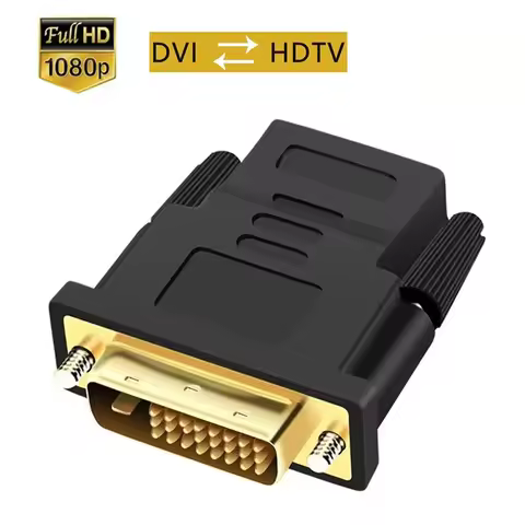 DVI 24+1 Male to HDMI-compatible Female Adapter Converter Gold Plated DVI 24+1 to HDTV Converter 108