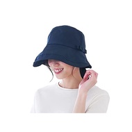 Made in Japan UV Cut Over 99% Ladies Ribbon Hat Cap Navy | Defensive processing size adjustable