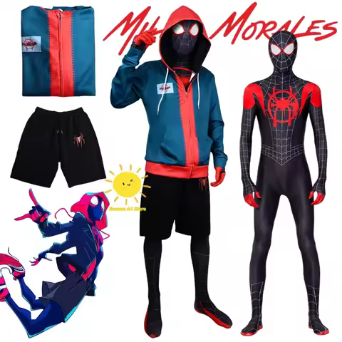 BEAST KINGDOM Spider Miles Morales Cosplay Halloween Jacket Bodysuit Mask Party Costume Suits Spider