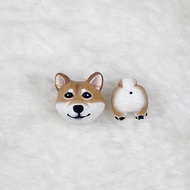 柴犬頭/屁股 - 2.0 款 - 耳環/耳夾/領針/口罩磁扣/項鍊/戒指