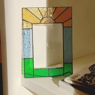 Creative Sun Stained Glass Photo Frame 4x6 Photo Frame School Season Handmade Photo Frame Ornaments