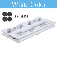 PS4 Slim Vertical Stand Cooling Fan Cooler & Dual USB Charger Charging Dock with 3 Extra HUB for Pla
