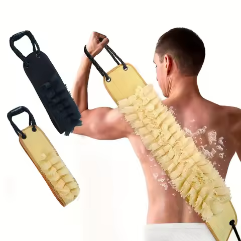 1pc 36.4 Inch Extra Long Dual-Sided Bath Scrubber with Ergonomic Handle - Exfoliating Back Scrubber 