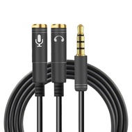 1m 3.5mm Stereo Audio Male to 2 Female Headset Mic Y Splitter Cable Adapter