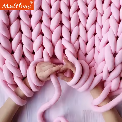100g Coarse Yarn Thick Super Bulky Chunky Yarn Knitting Roving Spinning Yarn for DIY Blankets Rugs P
