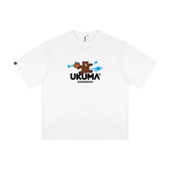 เสื้อยืดคอกลมแขนสั้นหลวมพิมพ์ลายผีเสื้อสีฟ้าขาวพิเศษสำหรับงานวันสงกรานต์ในกรุงเทพมหานคร UKUMA BANGKO